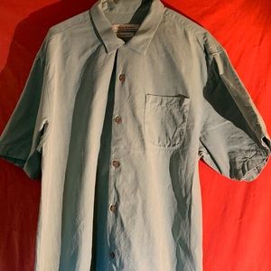 Tommy Bahama button down 100% silk light green